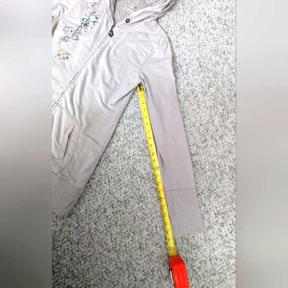 Vintage Ed Hardy Women's (Large) Slim Long Zip-Front Hoodie With Graphics & Lace - Picture 12 of 16